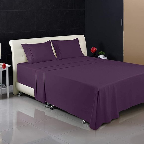 Bedding Bed Sheet Set Brushed Microfiber 4 Pc King - Picture 4 of 6